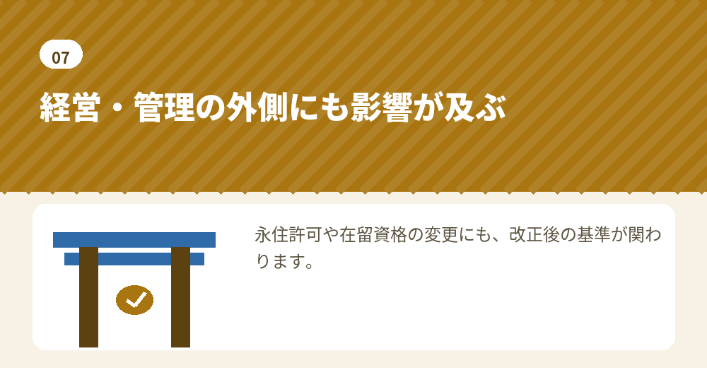 改正の影響は、経営・管理の更新だけにとどまりません