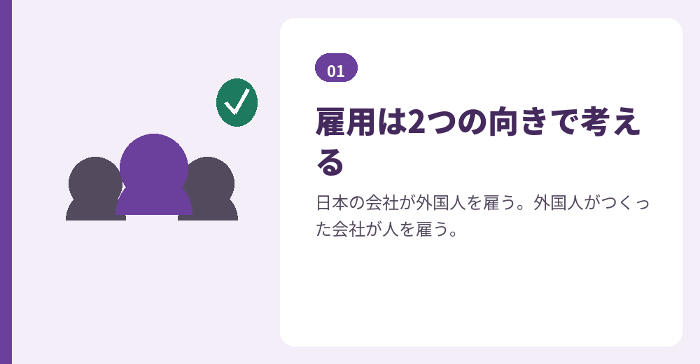 外国人と雇用の2つの関係