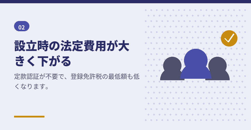 合同会社は、設立時の費用を抑えやすい形態です