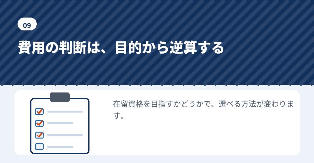 目的から逆算すると、どこを抑えられるかが決まります