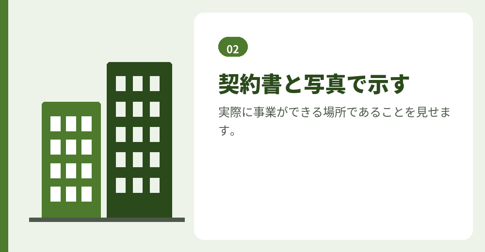 事務所の実在を示す資料