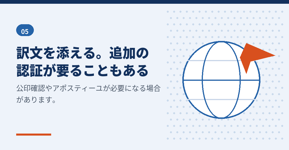 外国語の書面には日本語訳を添えます