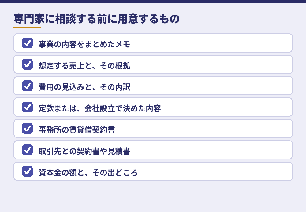 依頼の前に用意しておくもの