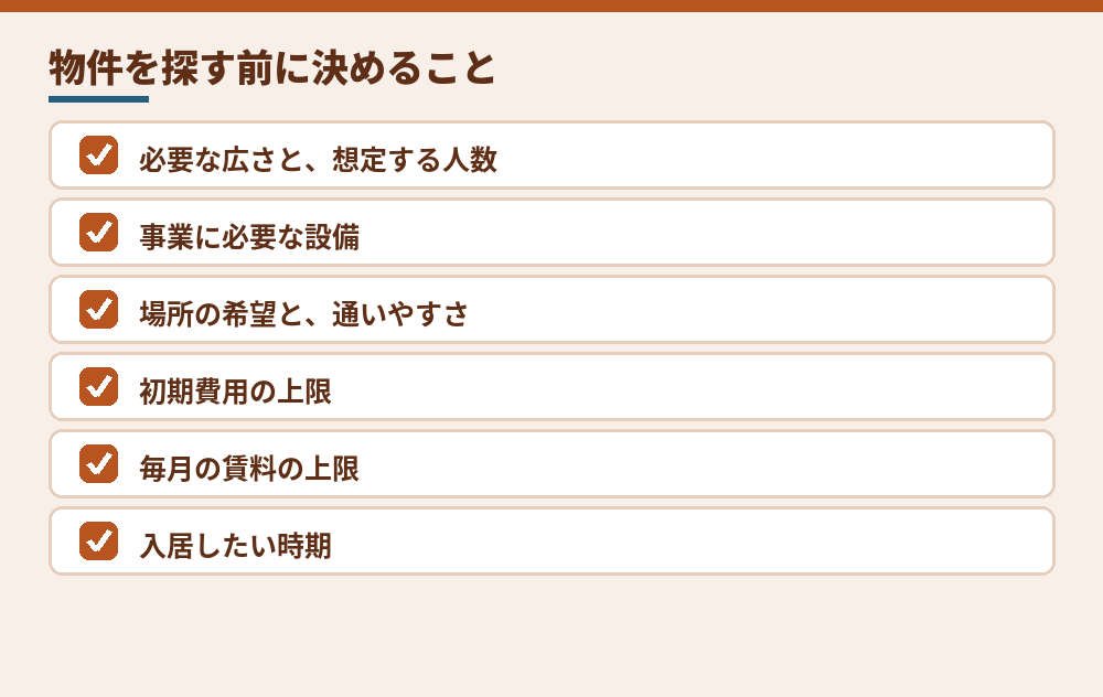 物件探しの前に決めておくこと