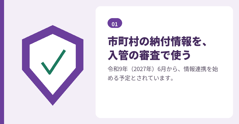2027年6月に予定されているのは、国保の収納情報と在留審査の連携