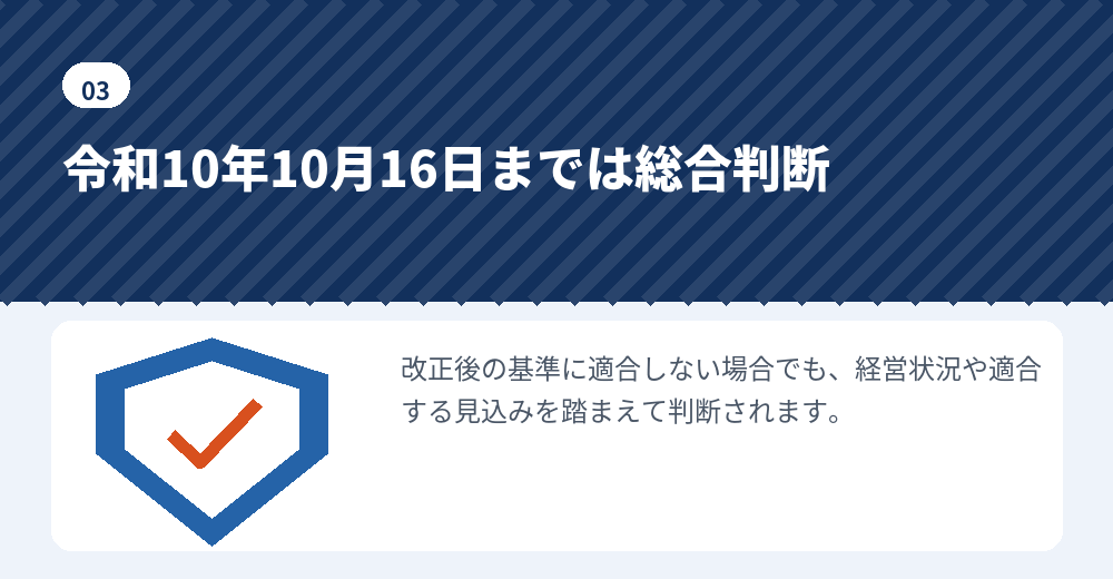経過措置の中身。無条件に更新されるという意味ではありません