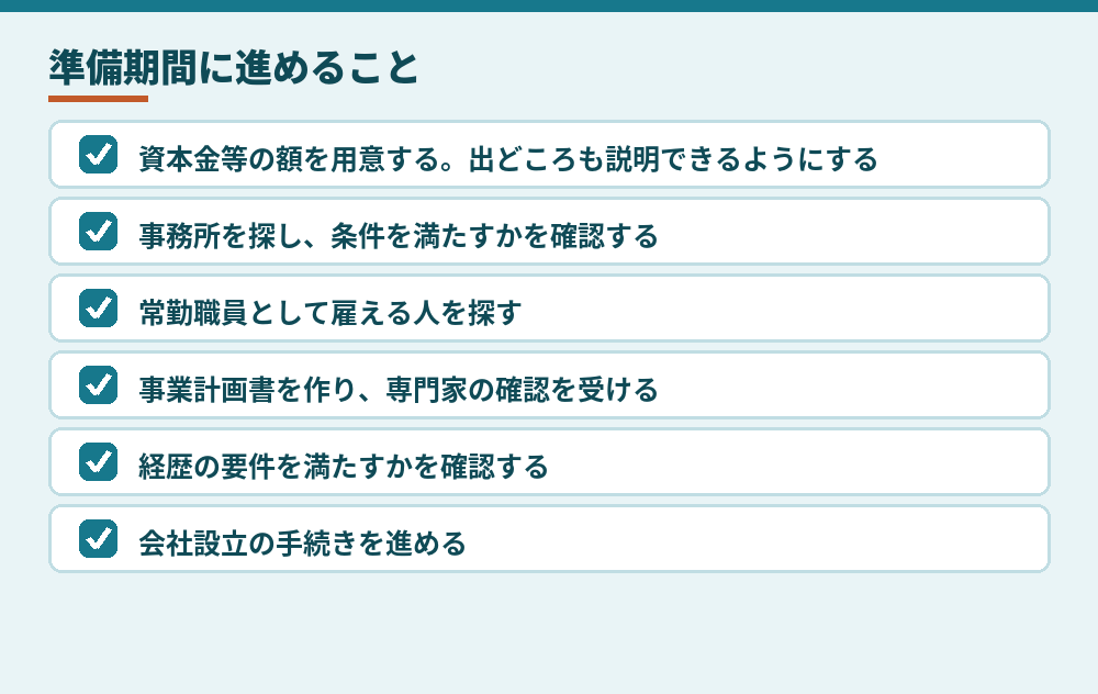 準備期間に進めること