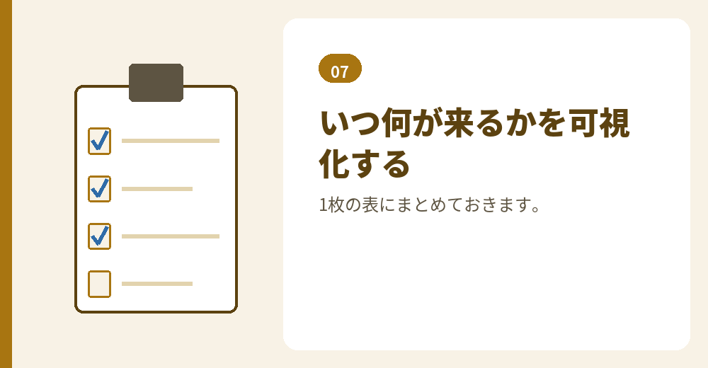 年間の予定表をつくる