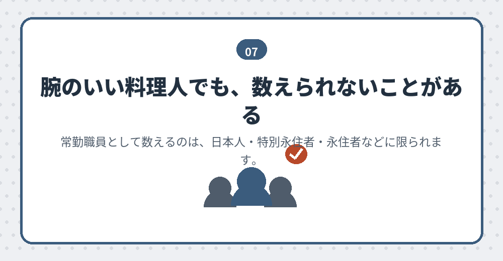飲食店で人を雇うとき、経営・管理の常勤職員の条件と外国人雇用の手続きを確かめる