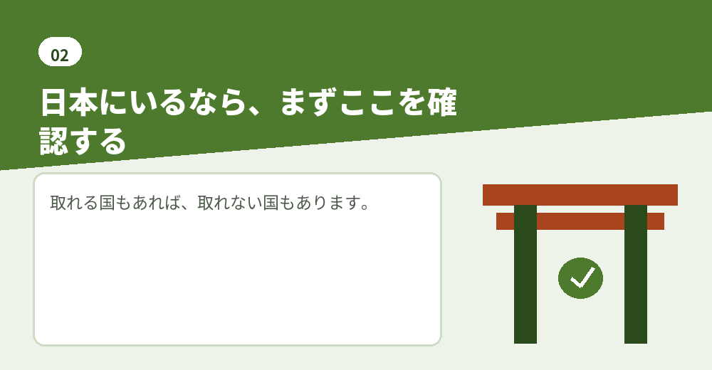在日公館で取れれば、いちばん早く済みます