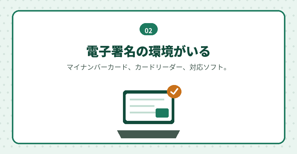 電子定款には、電子署名の環境が必要です