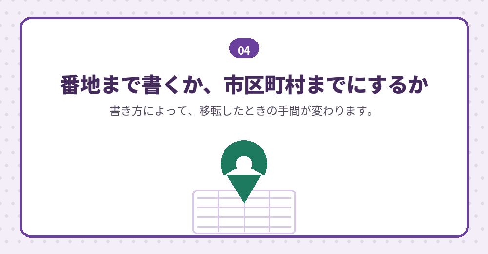 本店の所在地は、書き方に選択肢があります