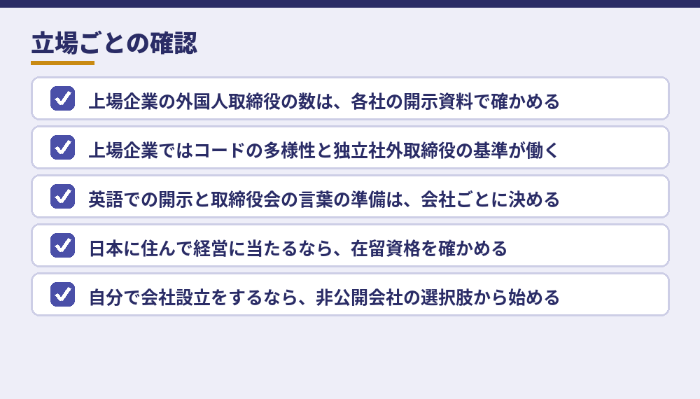 外国人取締役と上場企業についての確認（2026年10月時点）