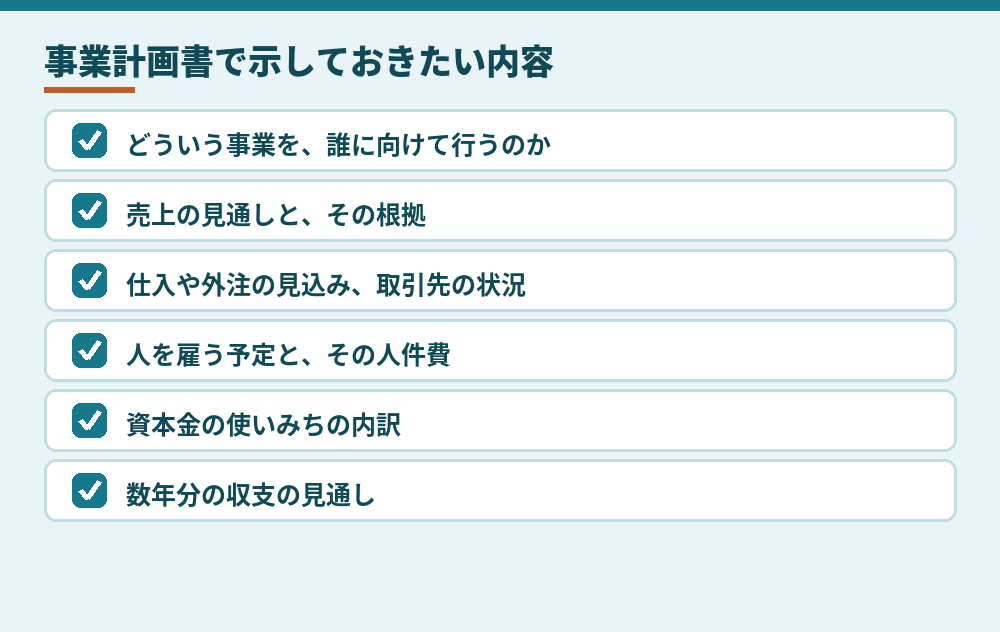 事業計画書に含めておきたい項目